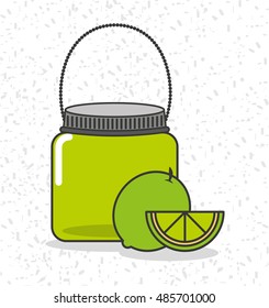 canned fruit in mason jar vector illustration design