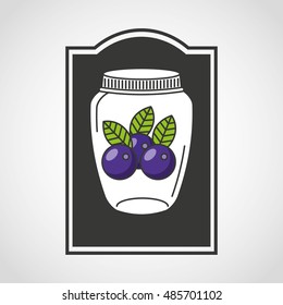 canned fruit in mason jar vector illustration design