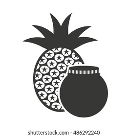 canned fruit in mason jar vector illustration design