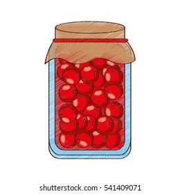 Canned fruit preserves product vector illustration design