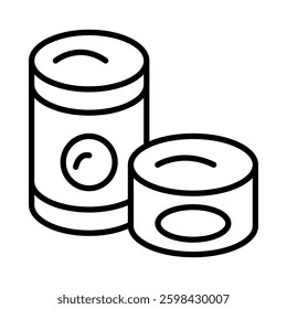 Canned Goods Vector Line Icon Design