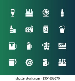 canned icon set. Collection of 16 filled canned icons included Beer, Sardines, Beers