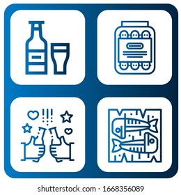 canned icon set. Collection of Beer, Pickled, Mackerel icons