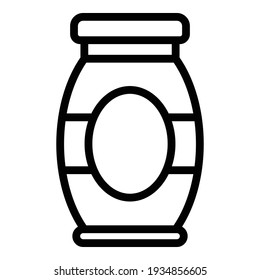 Canned jar icon. Outline canned jar vector icon for web design isolated on white background