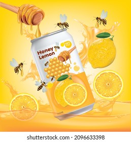 Canned with lemon juice and honey fell on the water, scattered, splashed