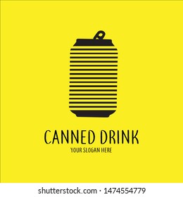 Canned logo design in isolated yellow background