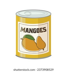 Canned mango on white background 