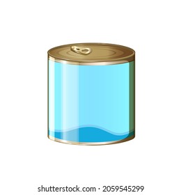 Dosenverpackungsvorlage für Ihr Design. Aluminium-Dosen für Lebensmittel, Stahlverpackung geschlossen zur Aufbewahrung von Illustrationen