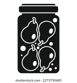 Canned pear icon simple vector. Food pickle. Vegetable jar
