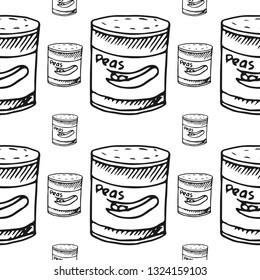 canned peas seamless pattern isolated on white background