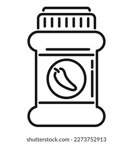 Canned pepper icon outline vector. Food pickle. Can product