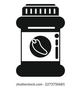 Canned pepper icon simple vector. Food pickle. Can product