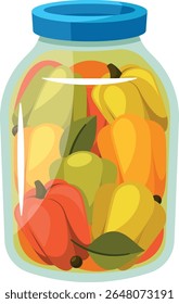 Canned pepper in jar vector illustration