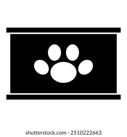 Canned pet food can dog care icon black color vector illustration image flat style