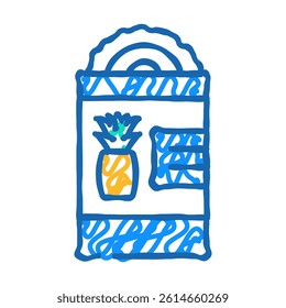 canned pineapple doodle icon sketch vector. canned pineapple sign. isolated symbol illustration