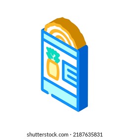 canned pineapple isometric icon vector. canned pineapple sign. isolated symbol illustration