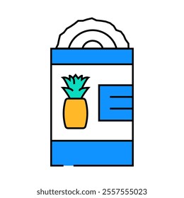 canned pineapple line icon vector. canned pineapple sign. isolated symbol illustration