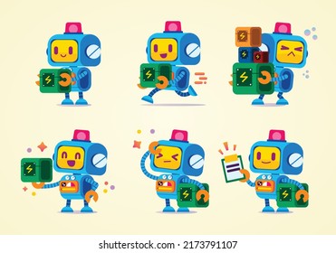 Canned puppet electronic colorful blue robot delivery box
