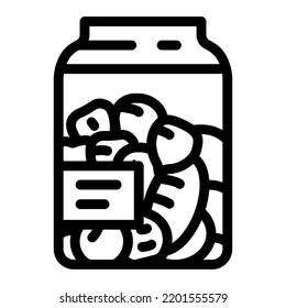 canned radish line icon vector. canned radish sign. isolated contour symbol black illustration