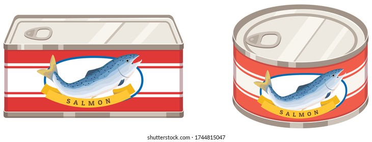 Canned salmon. Can store food for a long time.