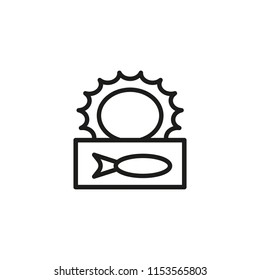 Canned sardines line icon. Tuna, fish, tin. Seafood concept. Can be used for topics like food industry, export, marine food