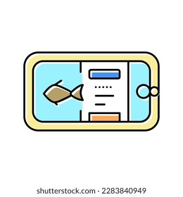 canned sea food color icon vector. canned sea food sign. isolated symbol illustration
