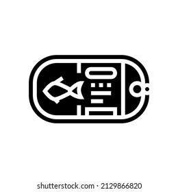 canned sea food glyph icon vector. canned sea food sign. isolated contour symbol black illustration
