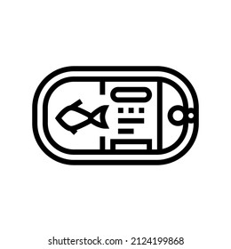 canned sea food line icon vector. canned sea food sign. isolated contour symbol black illustration