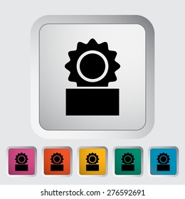 Canned. Single flat icon on the button. Vector illustration.