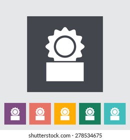 Canned. Single flat icon on the button. Vector illustration.