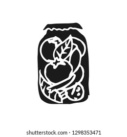canned tomato doodle vector sketch isolated on white background