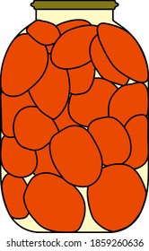Canned Tomatoes Icon. Editable Outline With Color Fill Design. Vector Illustration.