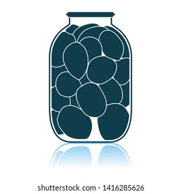 Icono de tomates enlatados. Diseño de reflexión de sombra. Ilustración vectorial.