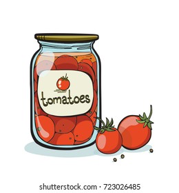 Canned tomatoes/ vector illustration