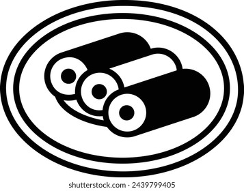 Cannelloni glyph and line vector illustration