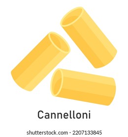 Cannelloni pasta. Restaurant pasta. For menu design, packaging. Vector illustration.