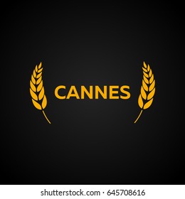 Cannes Festival. Laurel. Film Awards Winners. Film Awards Logo. Cinema Vector Illustration