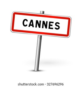 Cannes France - City Road Sign - Signage Board