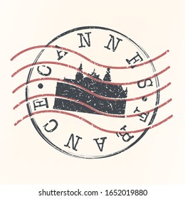 Cannes France Stamp Postal. Silhouette Seal. Passport Round Design. Vector Icon. Design Retro Travel. National Symbol.