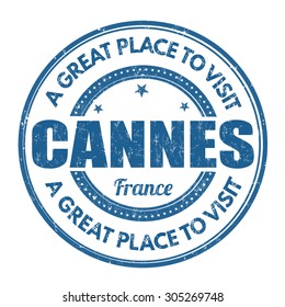 Cannes grunge rubber stamp on white background, vector illustration