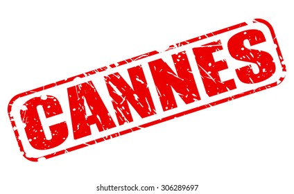 Cannes red stamp text on white