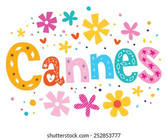 Cannes vector lettering decorative type