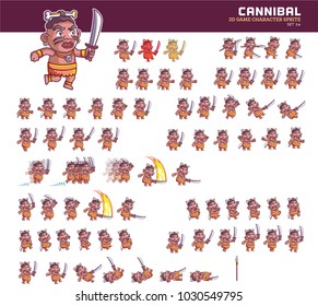 Cannibal Cartoon Game Character Animation Sprite