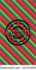 Cannibal christmas colors emblem.