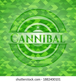 Cannibal green mosaic emblem. Vector Illustration. Detailed. 