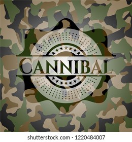 Cannibal on camouflage pattern