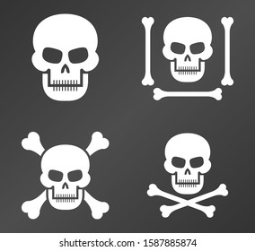 Cannibal symbol skull with bones vector illustration