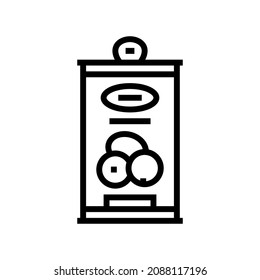 canning olive in container line icon vector. canning olive in container sign. isolated contour symbol black illustration