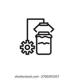 Ícone do processo de enlatamento simbolizando a selagem automatizada e a preservação de alimentos, representando a produção moderna de alimentos e bebidas, linhas de embalagem especializadas e engarrafamento de produtos industriais.