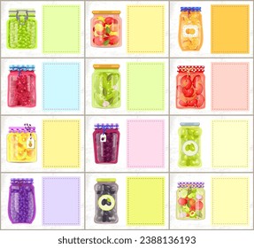 Canning vector illustration. Preserving harvest through homemade food, timeless tradition culinary love The canning seamless pattern encapsulates essence turning ingredients into jarred wonders Jars